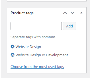 Adding product categories in WordPress website