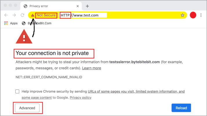your-connection-is-not-private-error-in-google-chrome adding ssl certificate tekwalks